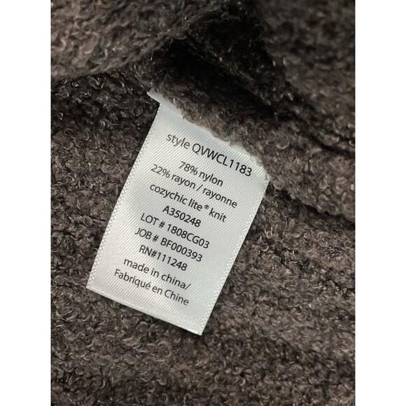 Barefoot Dreams Women L / XL Ribbed Shrug Cardigan CozyChic Lite Carbon NEW - Picture 5 of 6